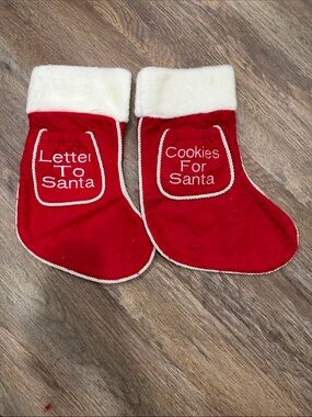 Red Christmas Stockings "Letter to Santa" & "Cookies for Santa"